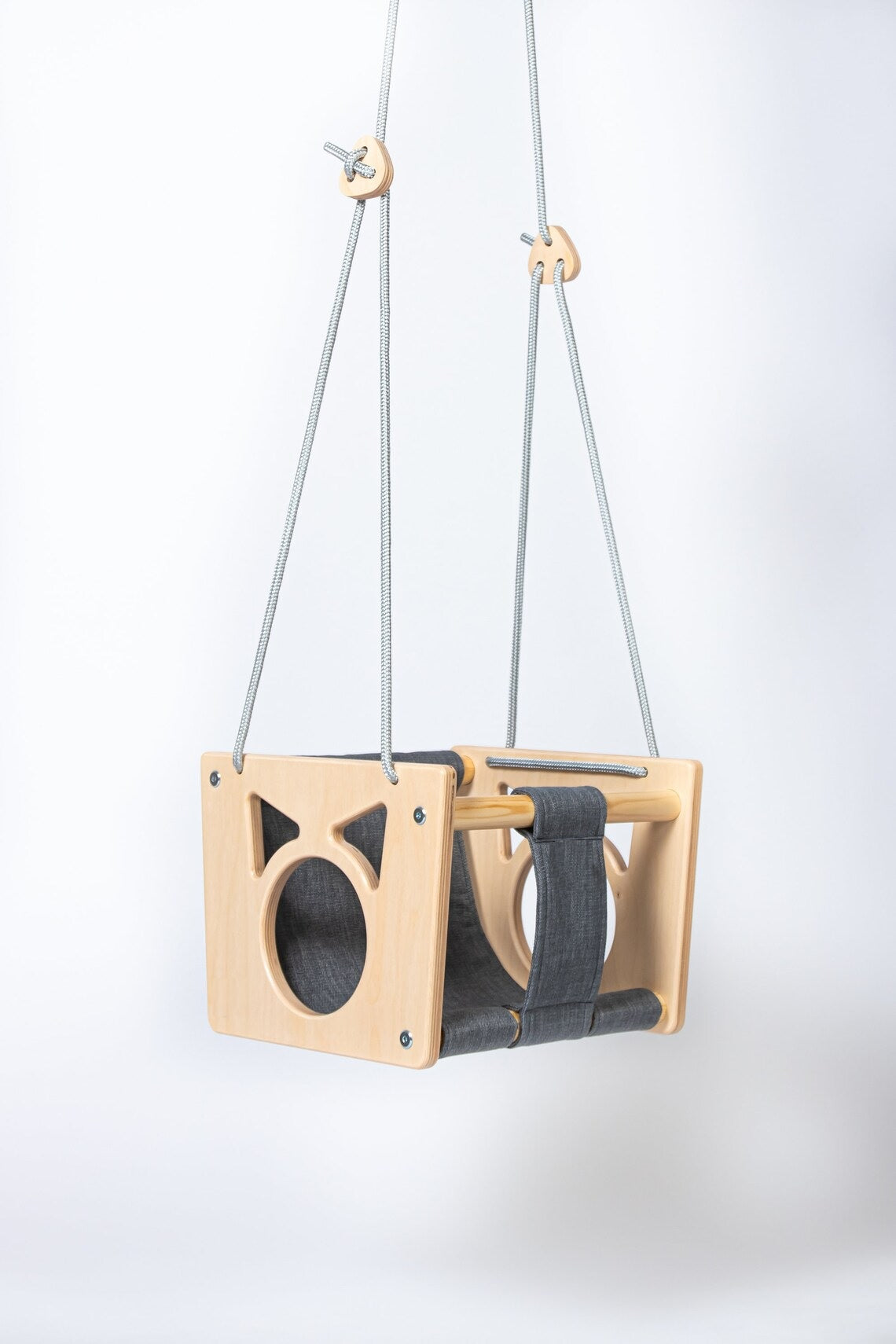 Montessori Wooden Baby Swing with Safety Harness