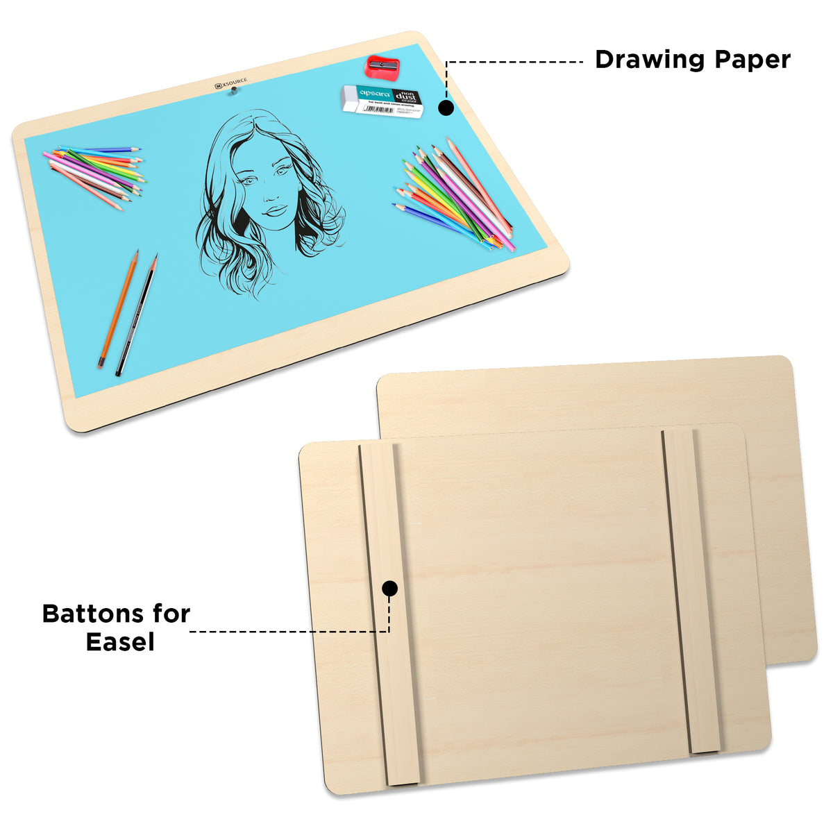 Wooden Batons and Magnet Drawing Board for Kids