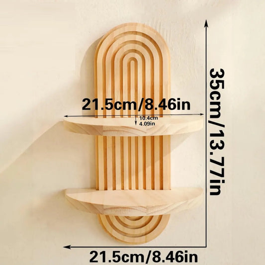 Modern Wooden Wall Shelf for Living Room, Bedroom, Hallway & Office (2 Tier Pack of 1)