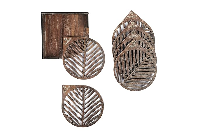 Wooden Pear Tea Coasters Set of 6