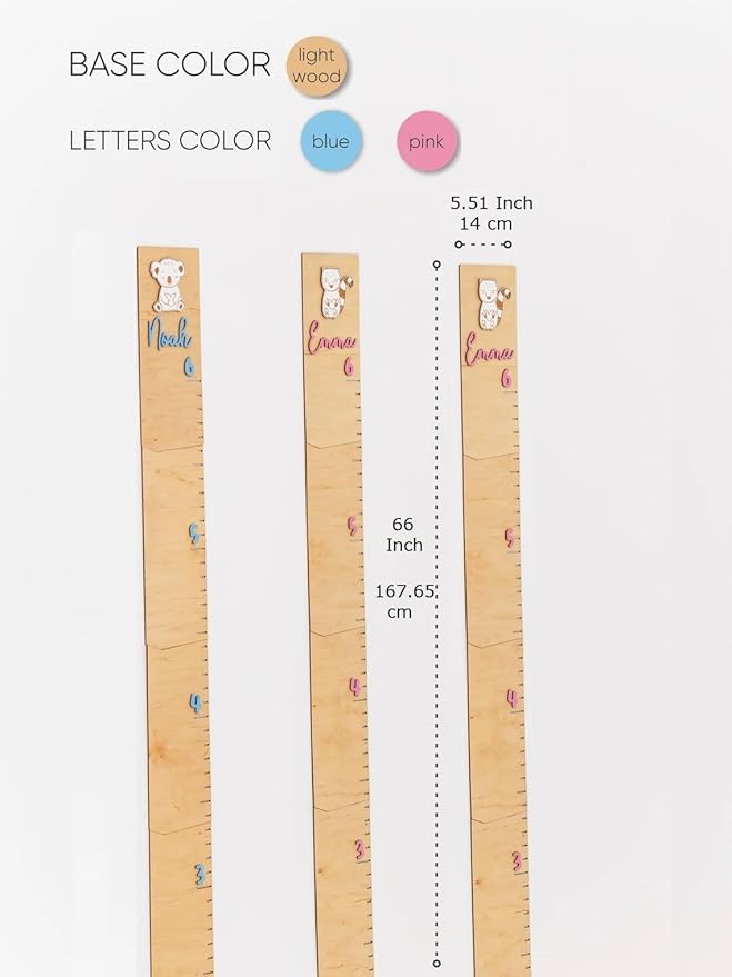 Wooden Height Chart for Kids Height Rule