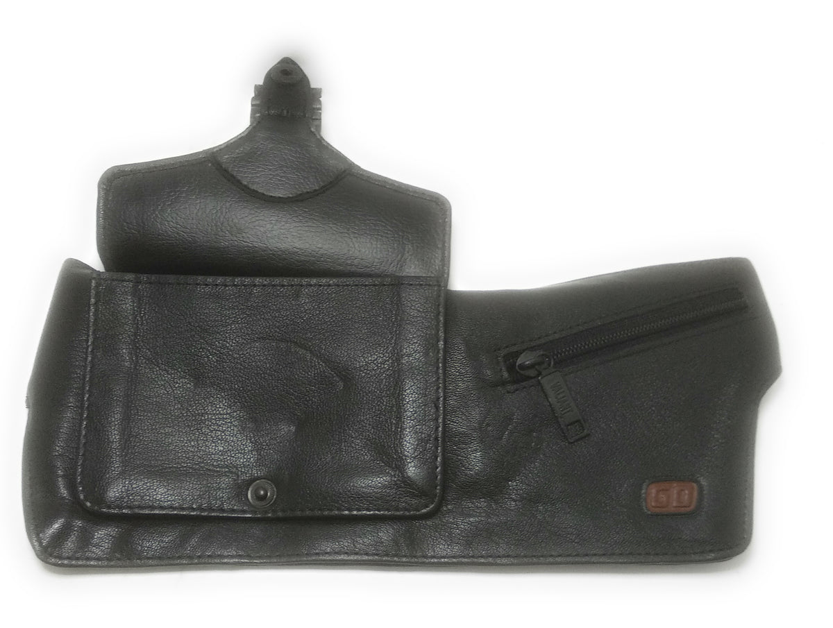 Leather Waist Bag with Adjustable Strap and Wallet with Passport and Card Holder