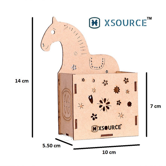 Wooden Horse Shaped Pen Stand