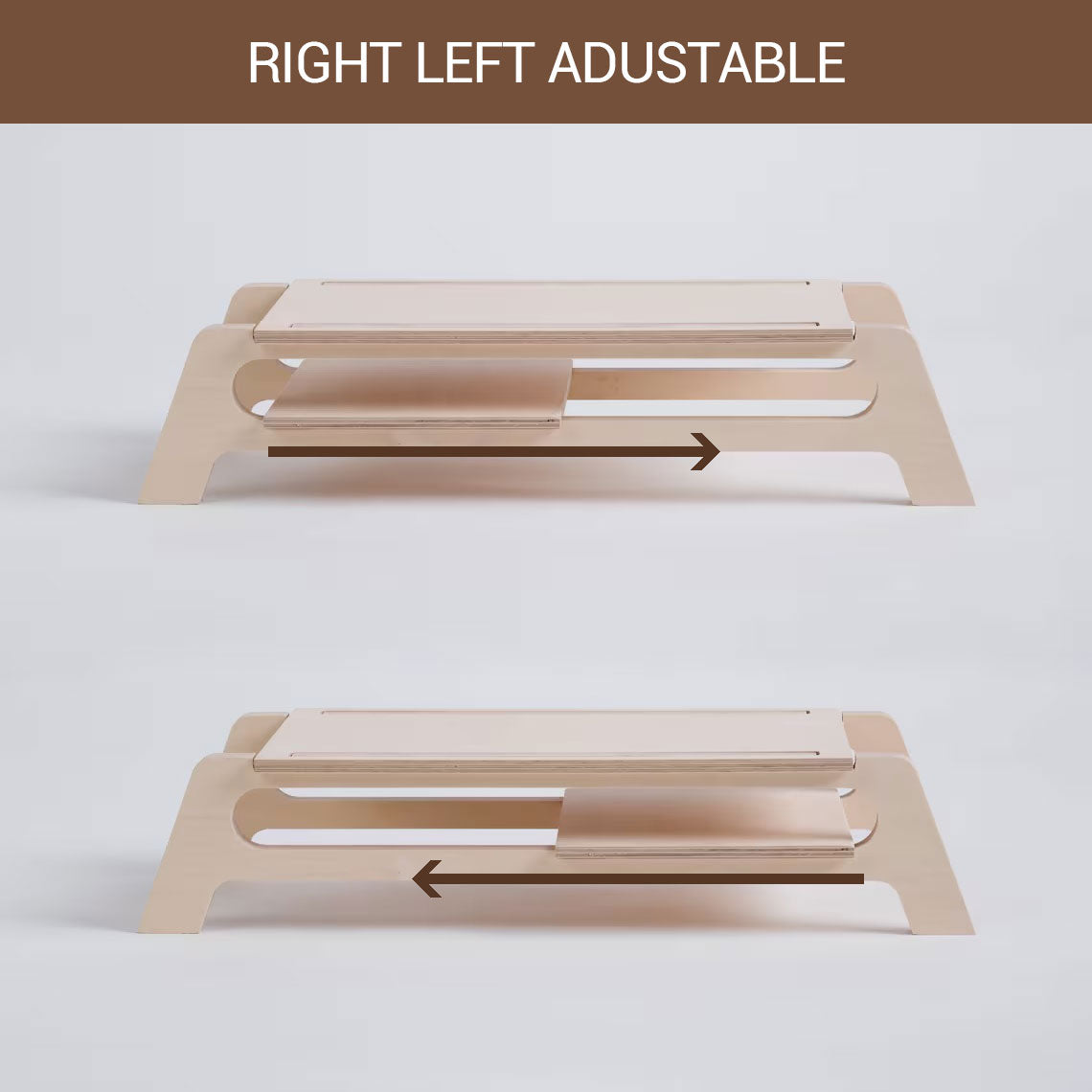 Wooden Monitor Stand Riser with Organizer Slots for Office & Home