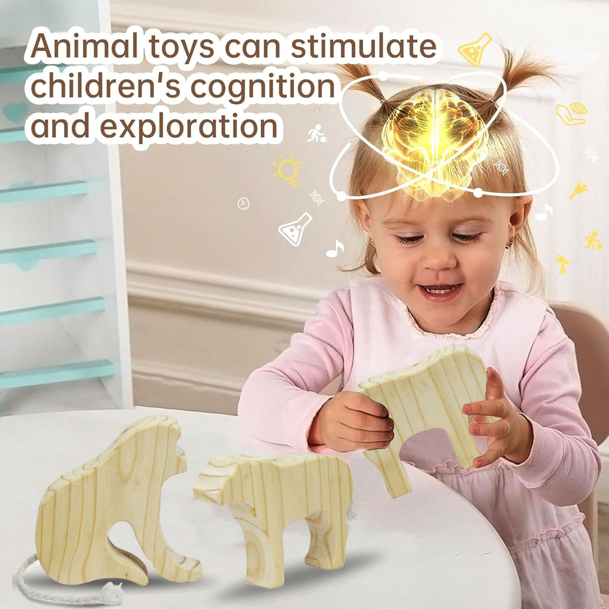 Wooden Animal Educational Toy for Toddlers & Kids