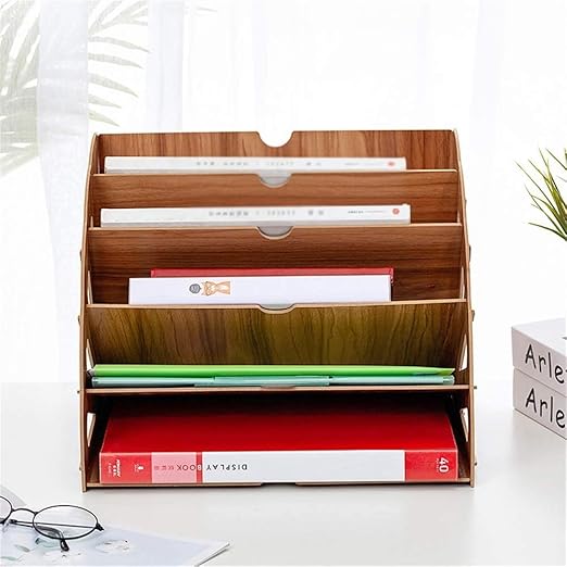 Wooden Foldable Desktop File Organizer