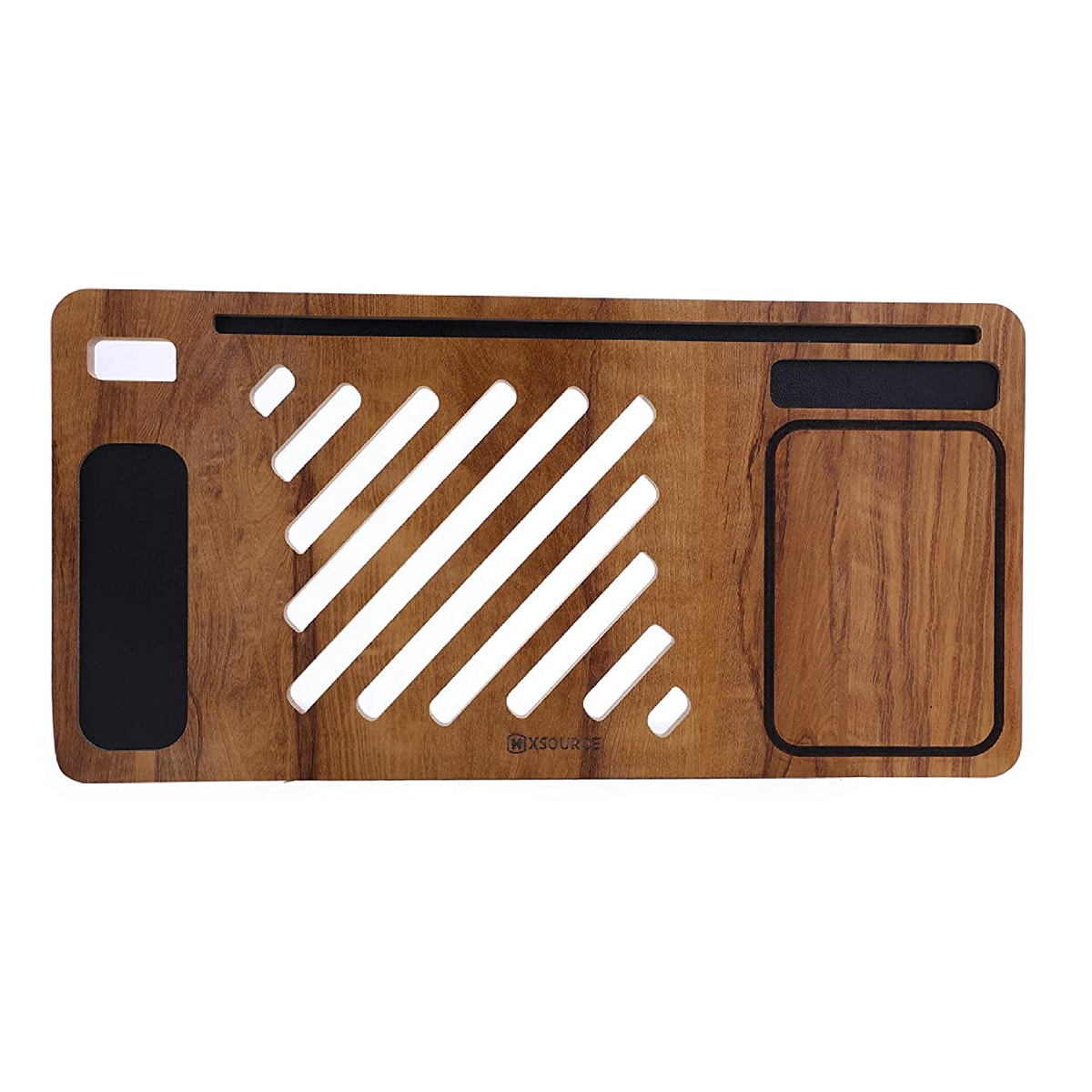 Wooden Lap Desk for Laptop with Vent Holes, Built in Leather Finished Mouse Pad & Device Ledge, Pen, Tablet & Phone Holder (Copy)