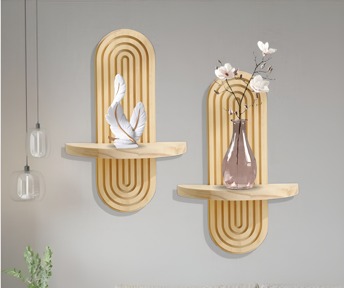 Modern Wooden Wall Shelf for Living Room, Bedroom, Hallway & Office (1 Tier Pack of 1)