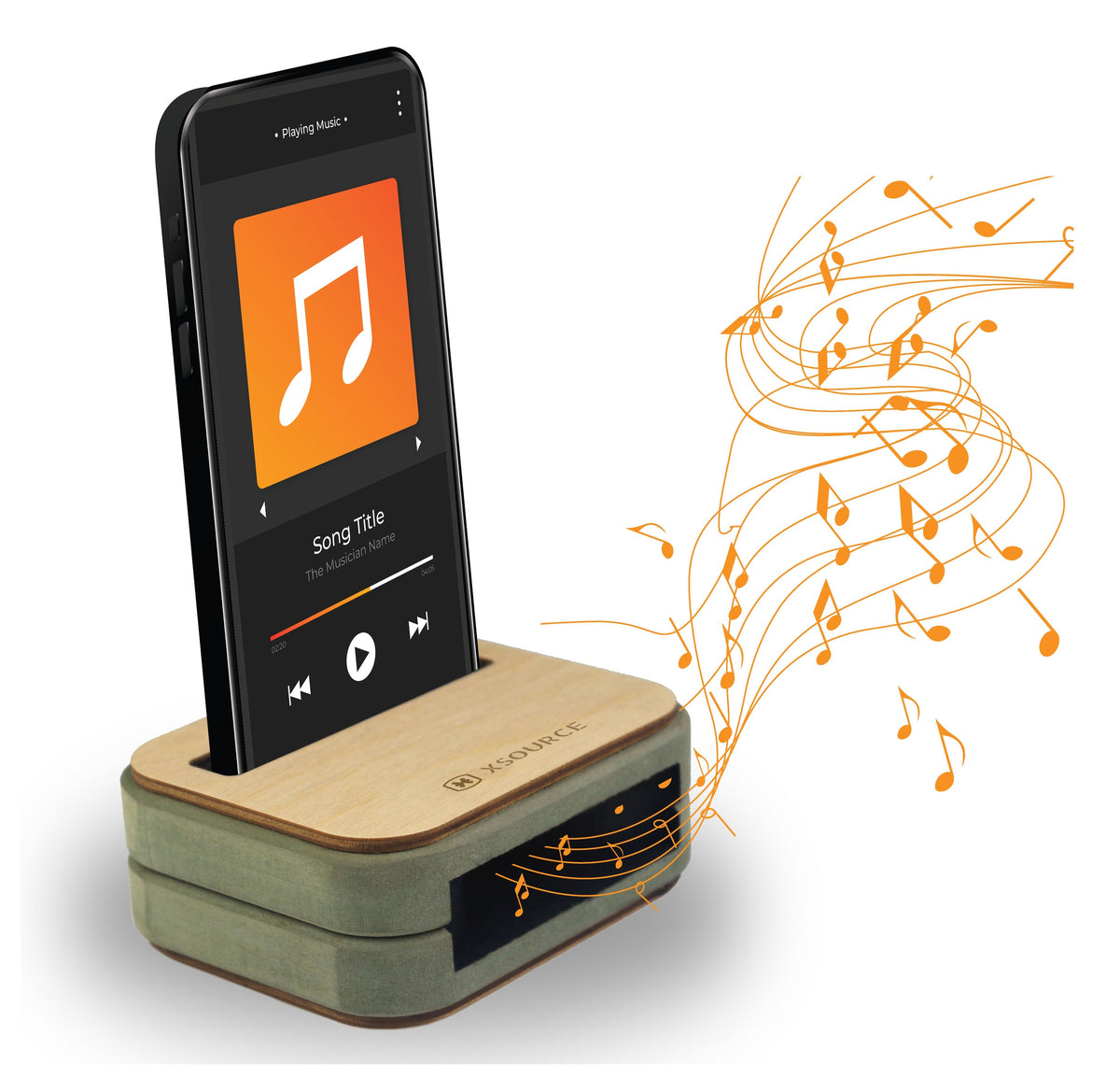 Wooden Mobile Stand with Speaker Amplifier