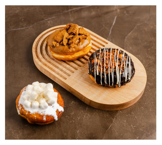 Natural Wooden Serving Platter for Snacks, Appetizers & Desserts, Parties, Picnics, and Everyday Use