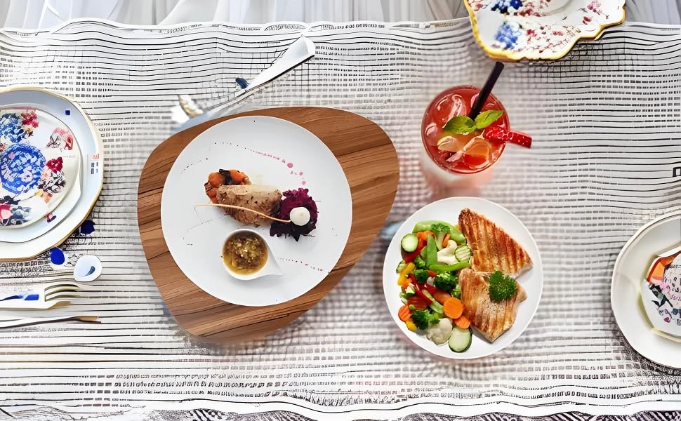 Wooden Oval Placemat Mat with Tea Coasters Set of 2, 4, 6 Table Placemats for Dining and Kitchen