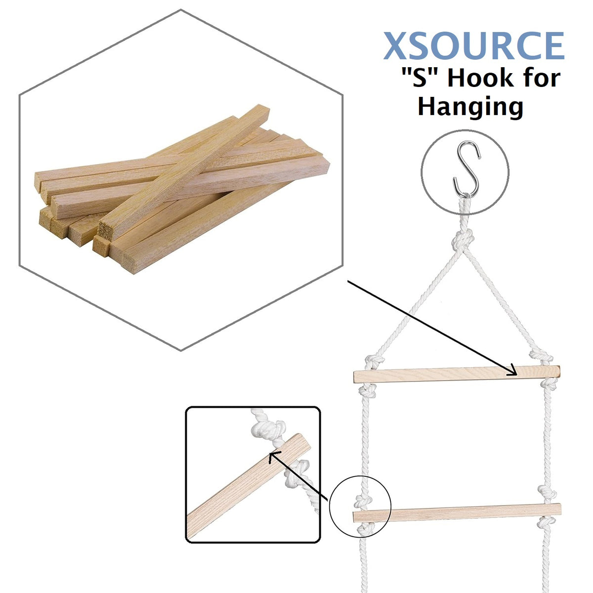 Kids Rope Climbing Ladder Indoor/Outdoor for 4 to 10 Years
