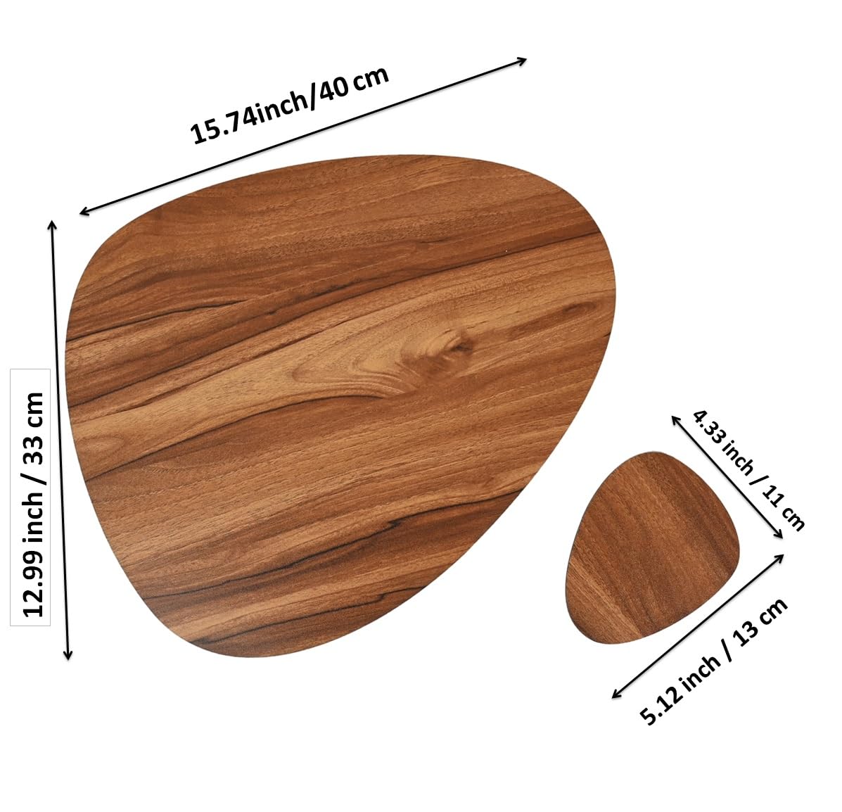 Wooden Oval Placemat Mat with Tea Coasters Set of 2, 4, 6 Table Placemats for Dining and Kitchen