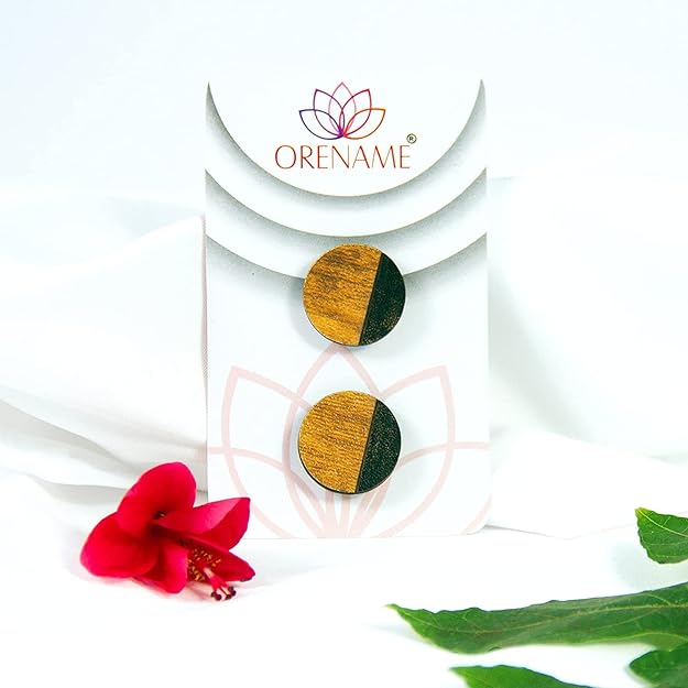 Handmade Wooden Stud Earrings Set For Girls And Women (Pack Of 6)