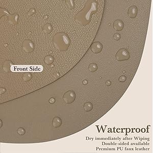 Leather Oval Placemat Mat with Tea Coasters Set of 2, 4, 6 Table Placemats for Dining and Kitchen