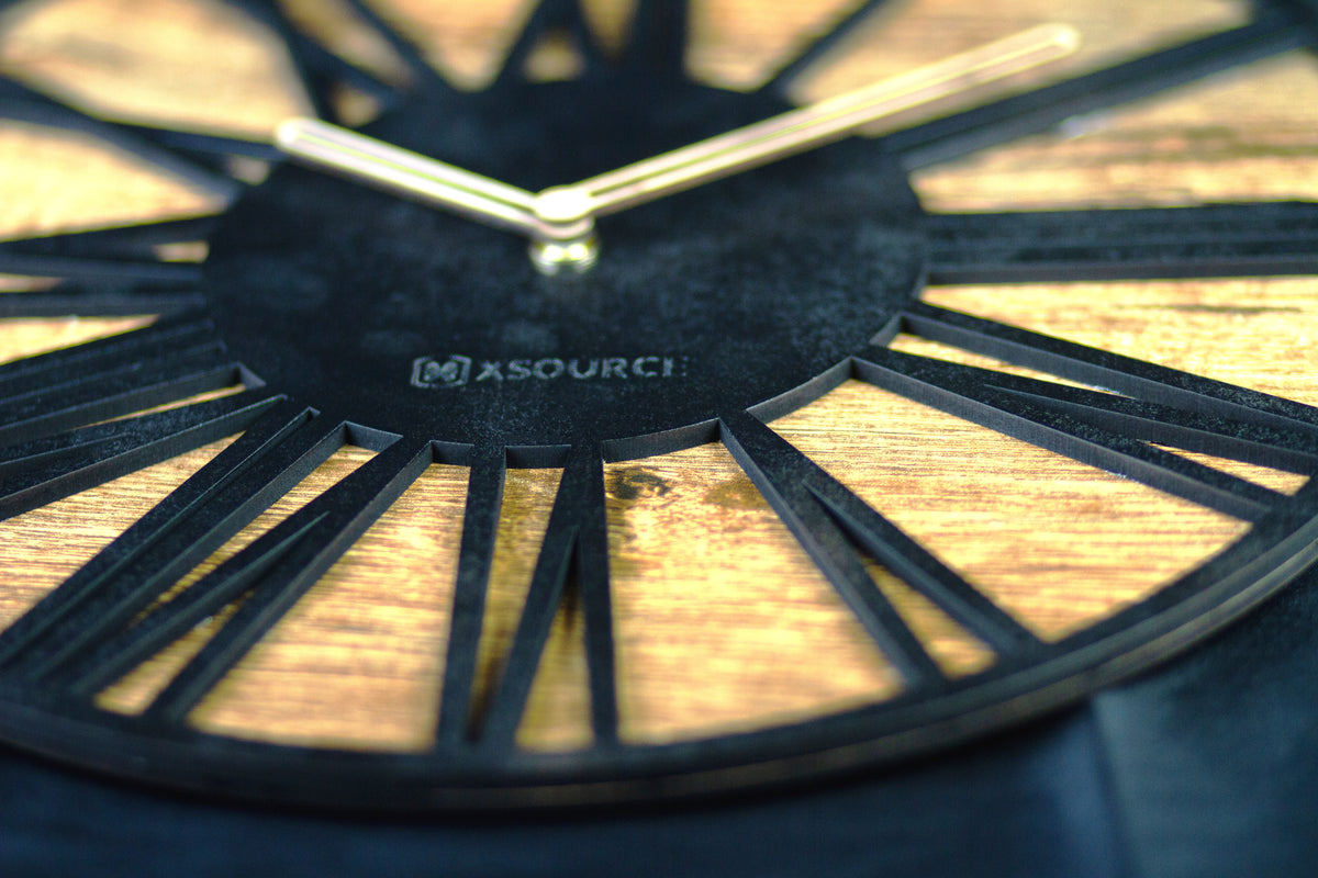 Wooden Non Ticking Wall Clock