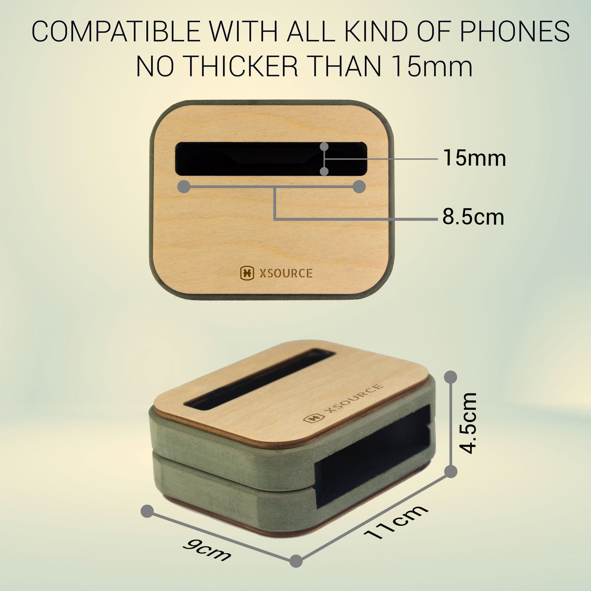 Wooden Mobile Stand with Speaker Amplifier