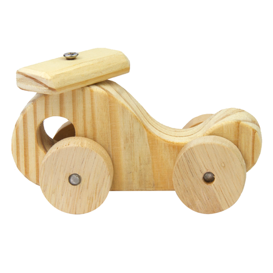 Natural Wooden Car, Van & Helicopter Toys Safe, Eco-Friendly, Educational Toy Set for Toddlers