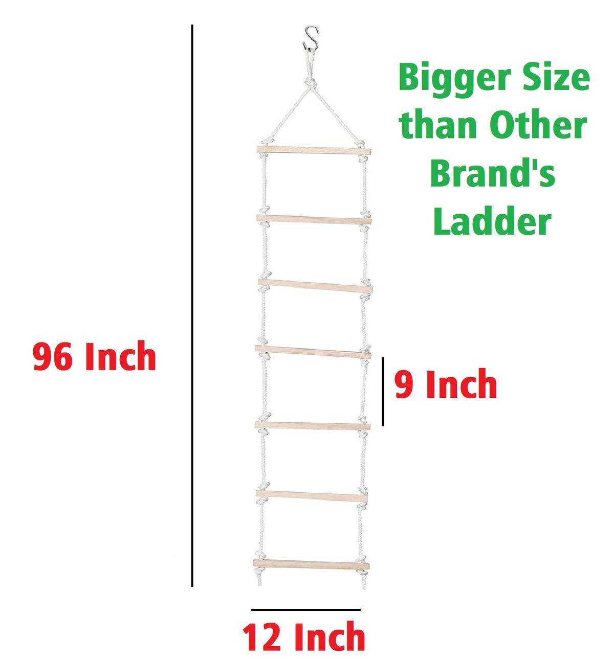 Kids Rope Climbing Ladder Indoor/Outdoor for 4 to 10 Years