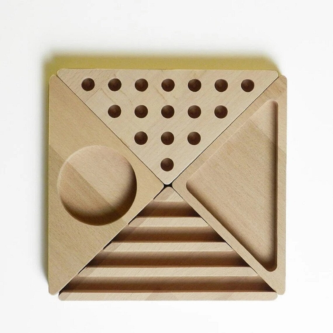 Stylish Wooden Desk Organizer with Compartments for Phone, Pens