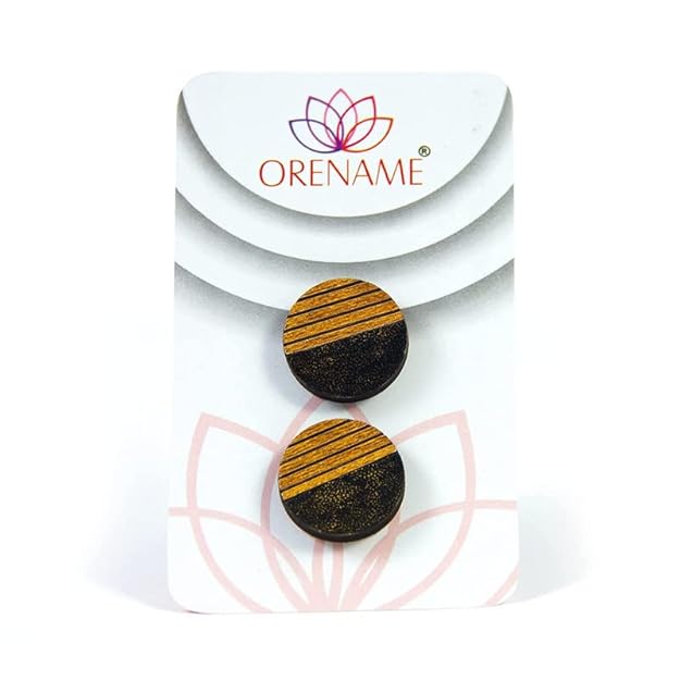 Handmade Wooden Stud Earrings Set For Girls And Women (Pack Of 6)