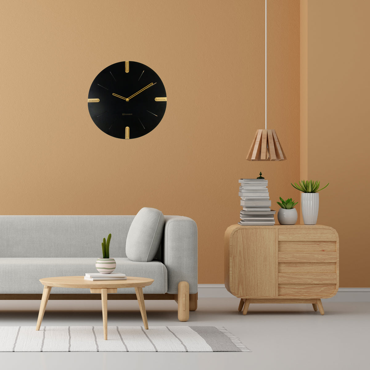 Wooden Non Ticking Wall Clock