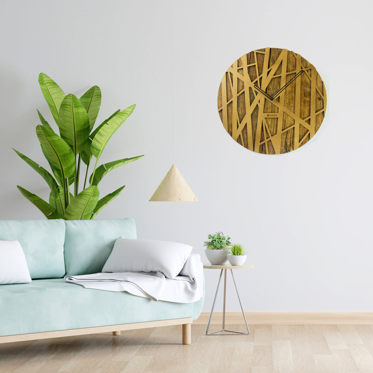 Wooden  Non Ticking Wall Clock