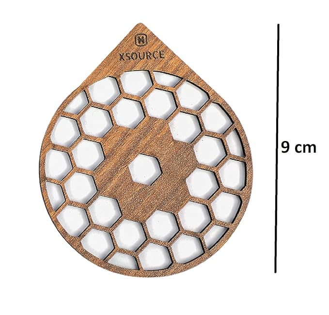 Wooden Golden Honey Comb Tea Coasters Set of 6