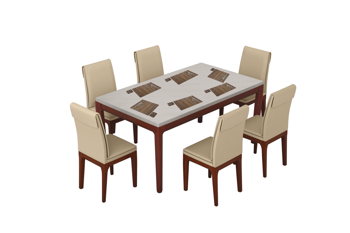 Wooden Rectangle Placemat Mat with Tea Coasters Set of 2, 4, 6 Table Placemats for Dining and Kitchen