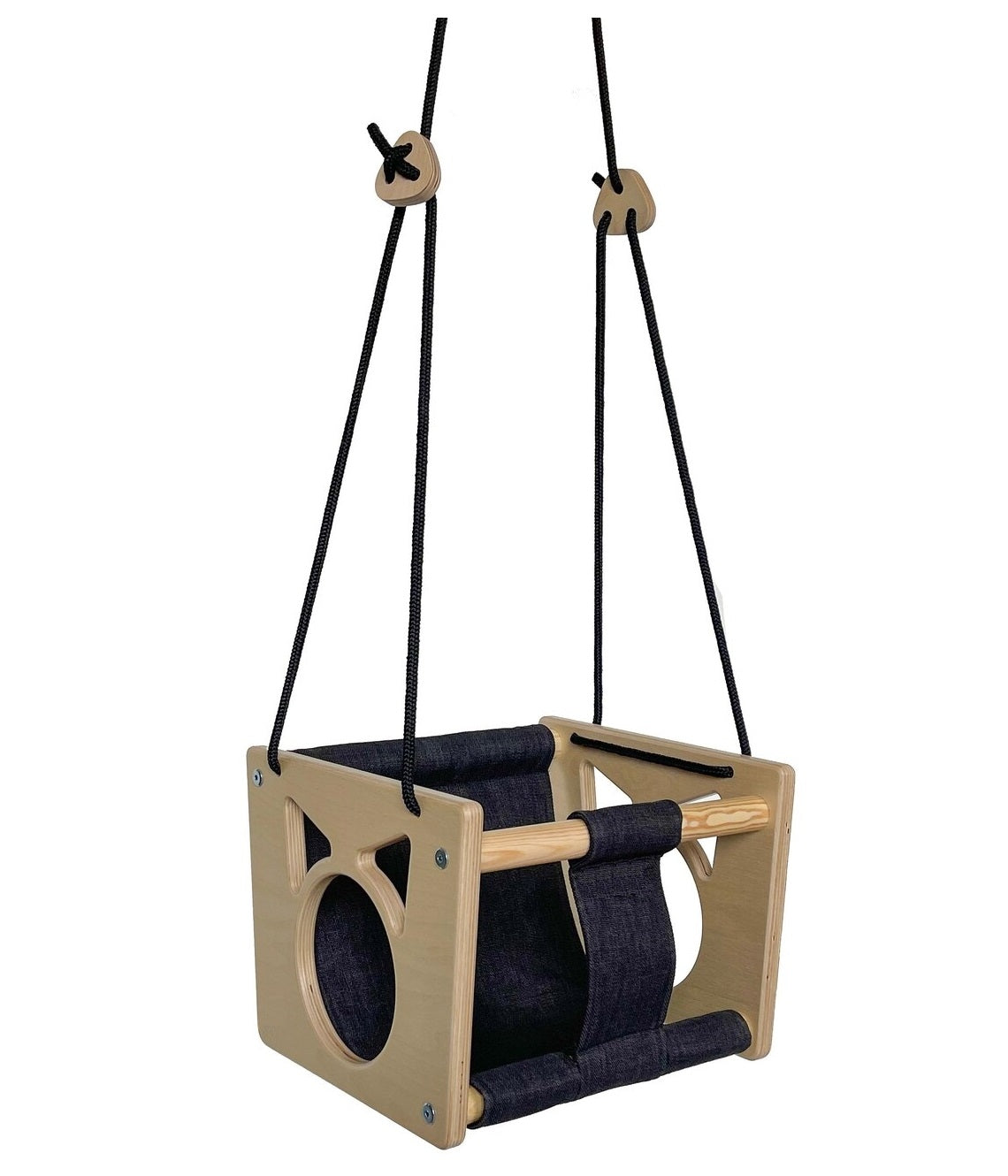 Montessori Wooden Baby Swing with Safety Harness