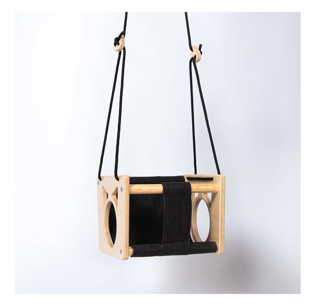 Montessori Wooden Baby Swing with Safety Harness