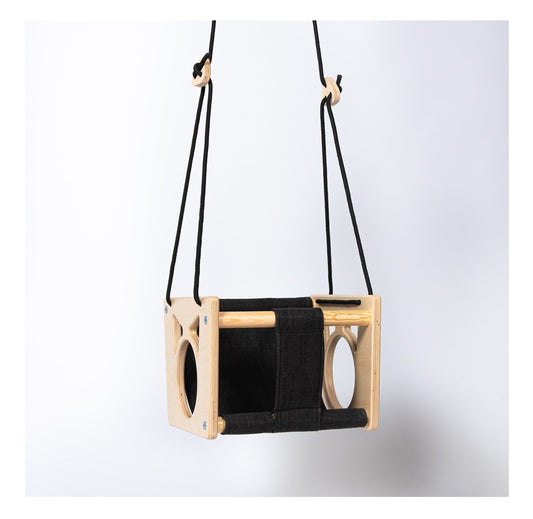 Montessori Wooden Baby Swing with Safety Harness