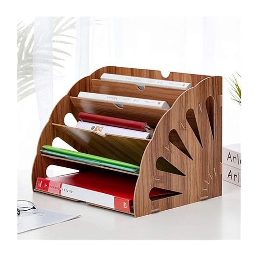 Wooden Foldable Desktop File Organizer