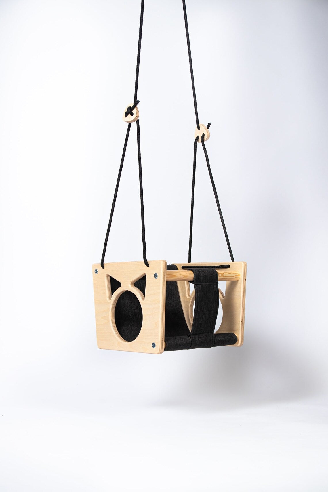 Montessori Wooden Baby Swing with Safety Harness
