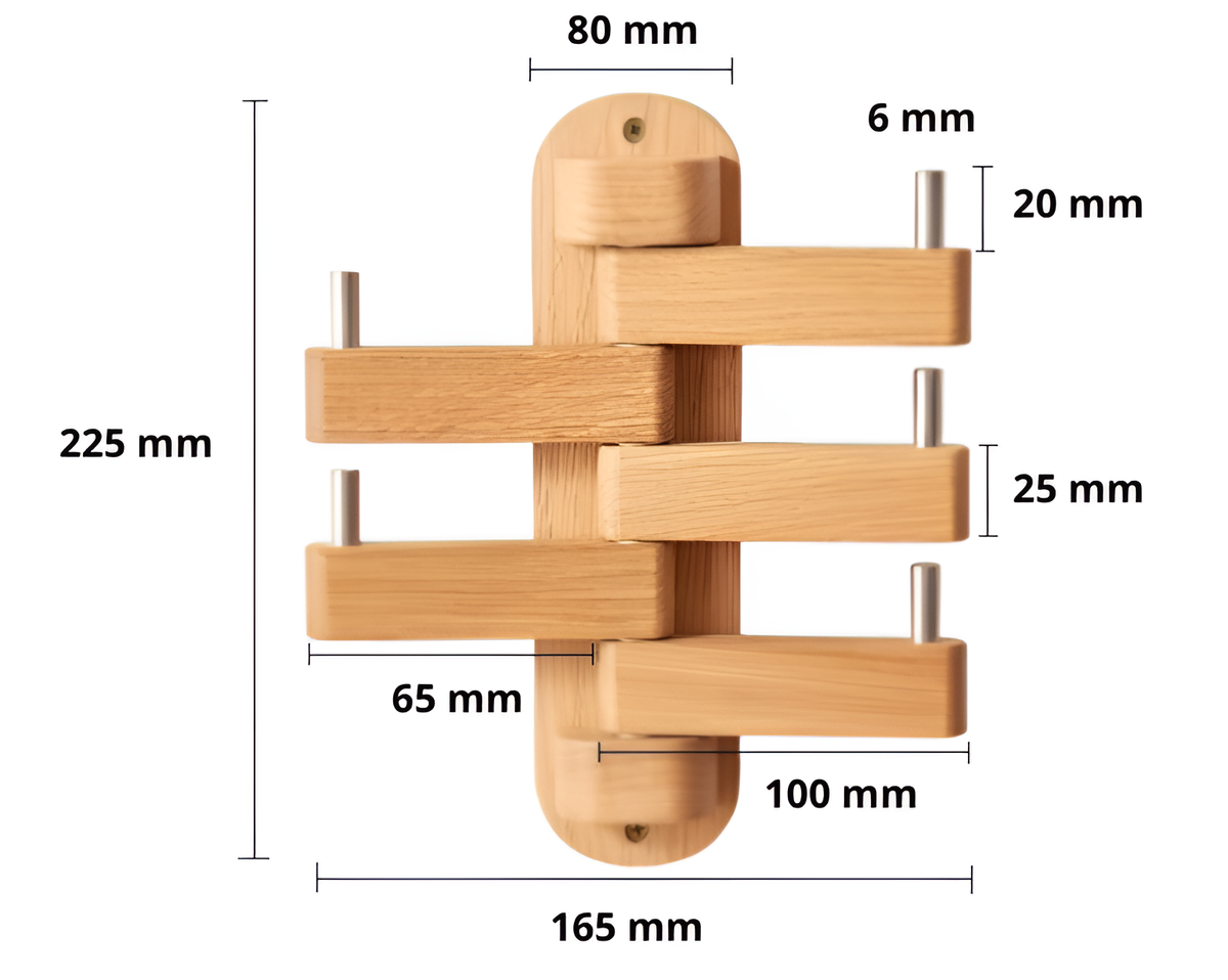Wooden Wall Mounted Foldable Key Hanger for Home & Office