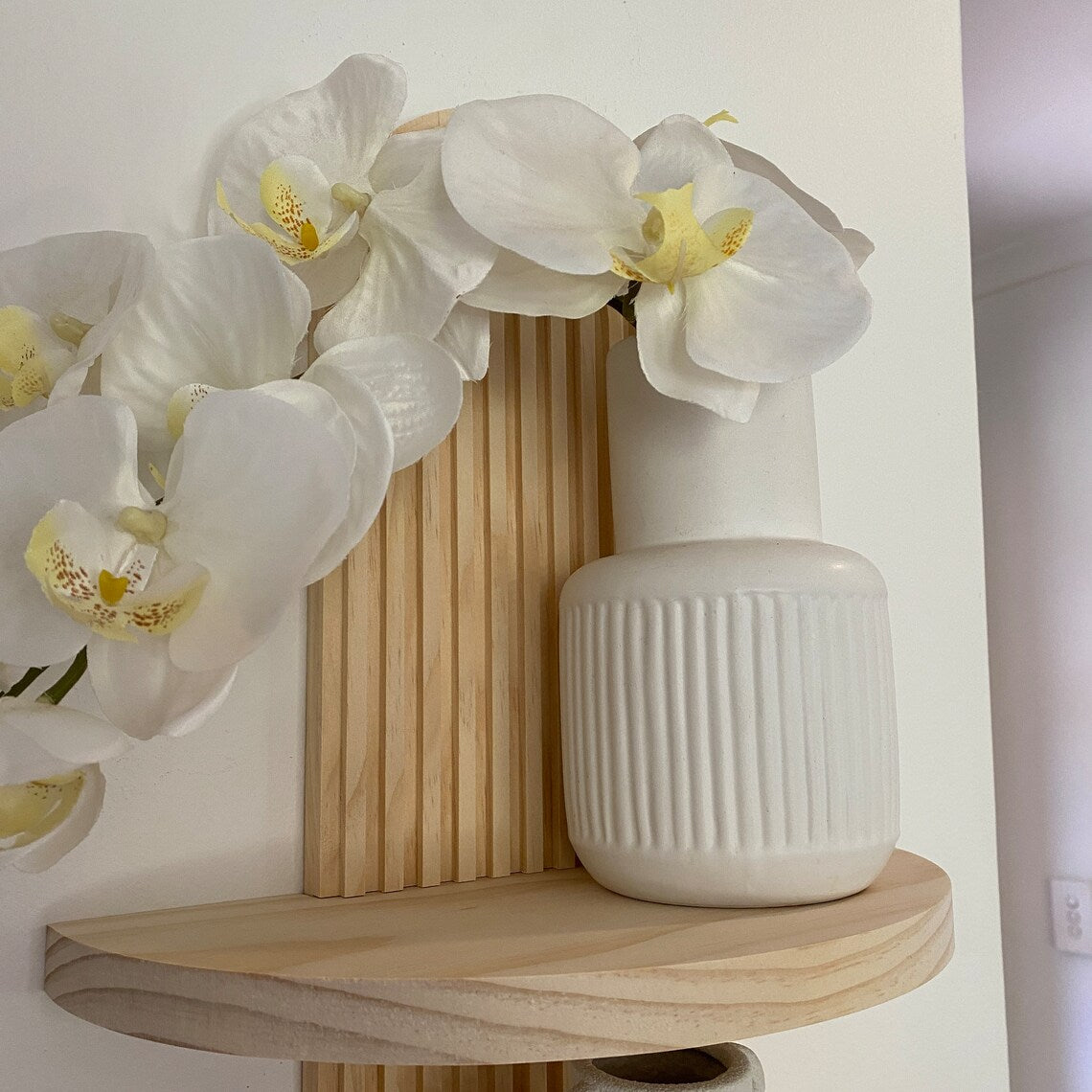 Modern Wooden Wall Shelf for Living Room, Bedroom, Hallway & Office (2 Tier Pack of 1)