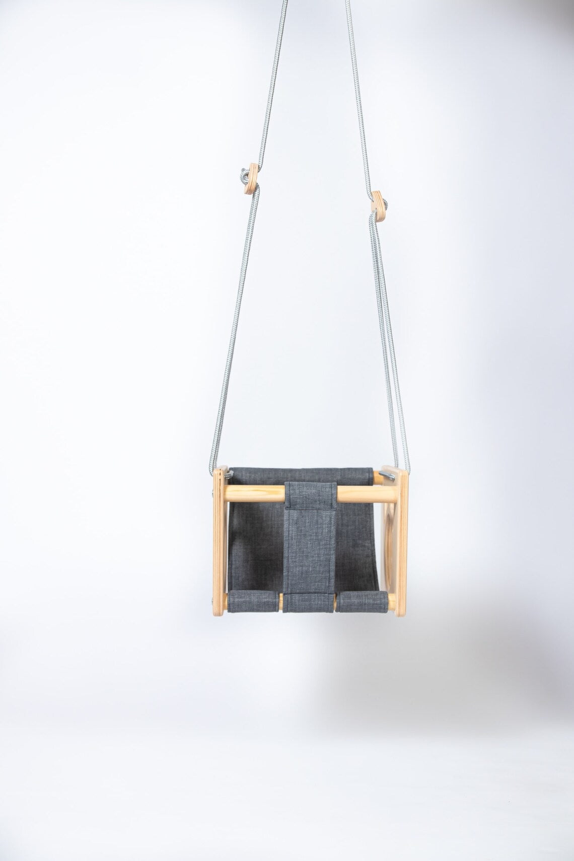 Montessori Wooden Baby Swing with Safety Harness