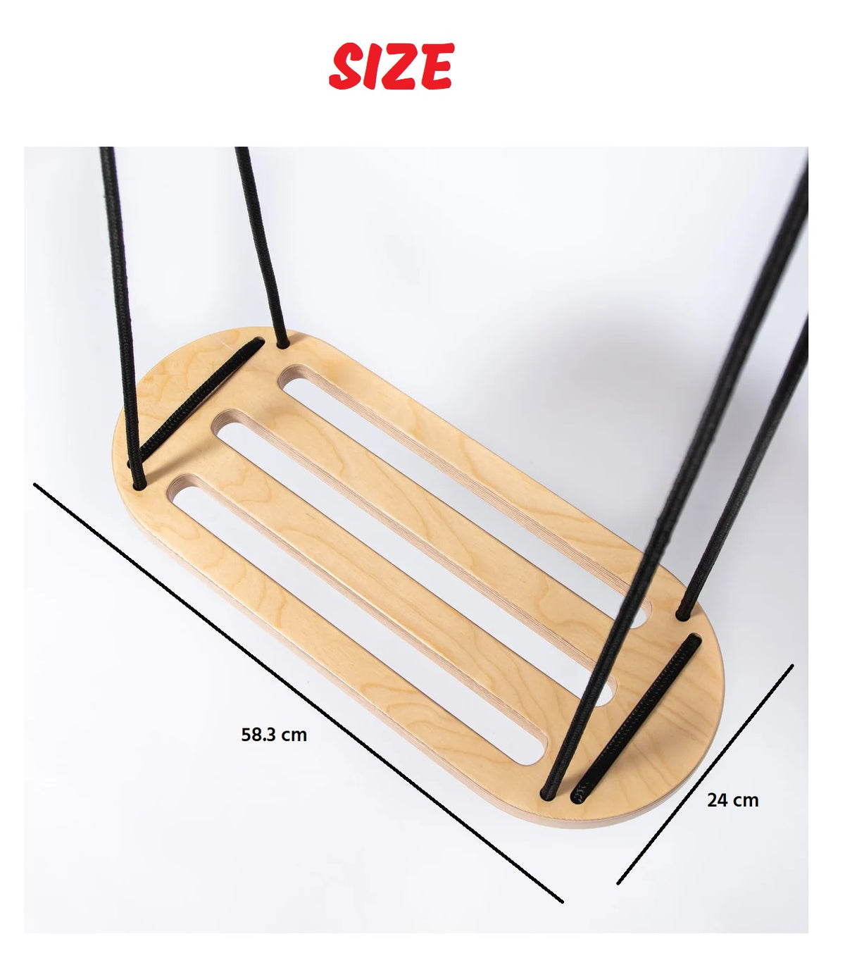 Kids Wooden Swing Set Indoor & Outdoor Playground Swing With Rope And Handle Suitable For 3 To 10 Years