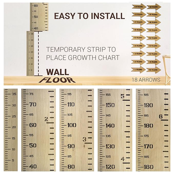 Wooden Height Chart for Kids Height Rule