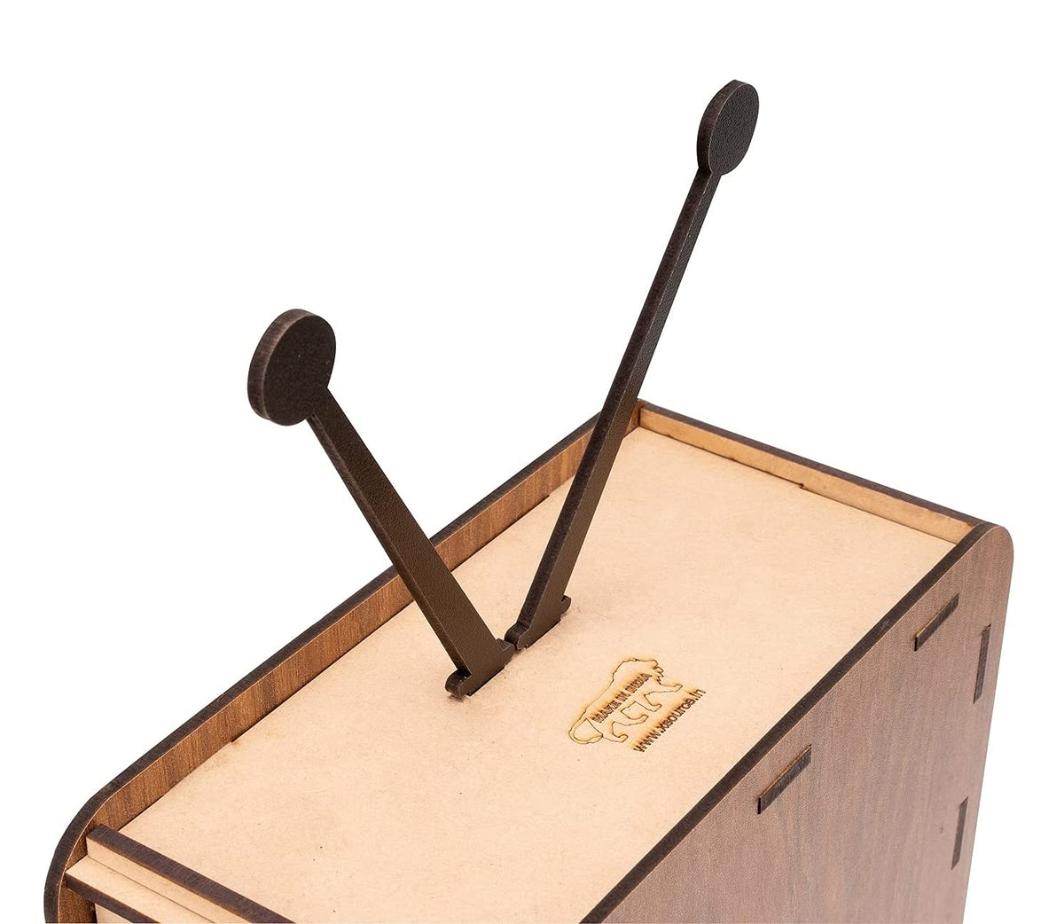 Wooden Retro Style TV Shape Mobile Magnifying Glass Stand