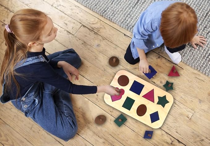 Wooden Handmade Educational Shape Sorter Toy for Toddlers and Preschoolers