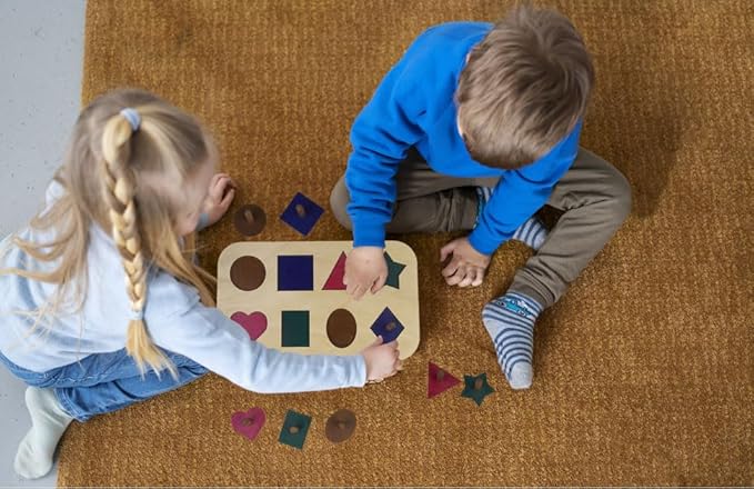 Wooden Handmade Educational Shape Sorter Toy for Toddlers and Preschoolers