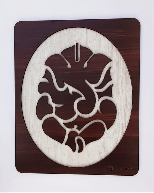 Ganesha 2 Layer Wooden Photo Frame for Home and Office