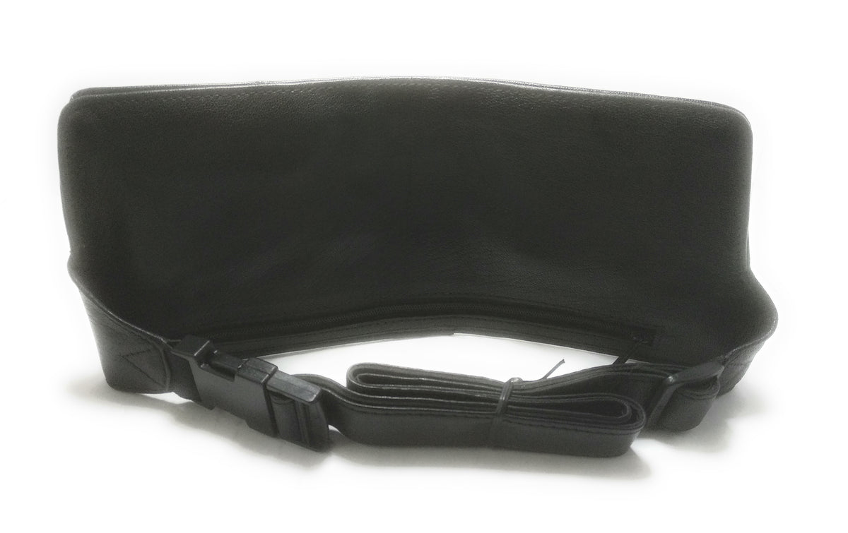 Leather Waist Bag with Adjustable Strap and Wallet with Passport and Card Holder
