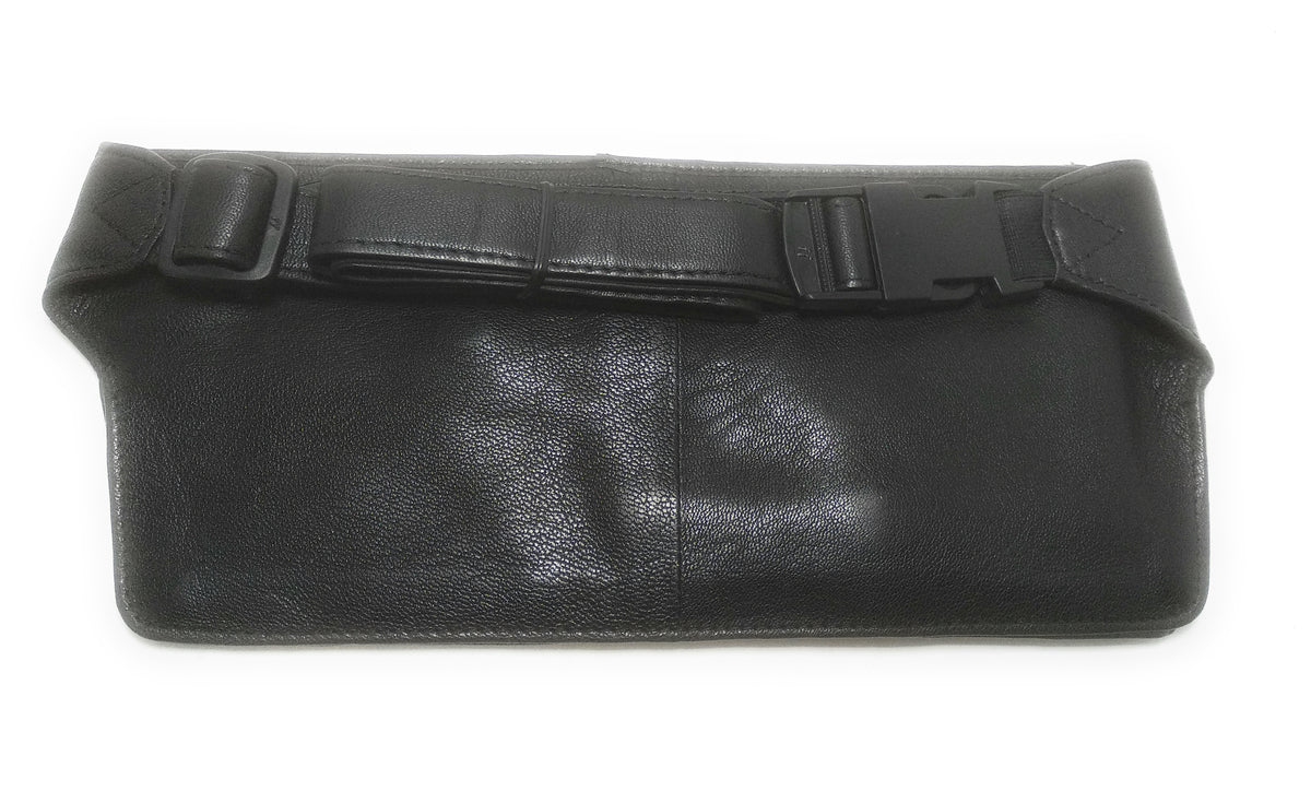 Leather Waist Bag with Adjustable Strap and Wallet with Passport and Card Holder