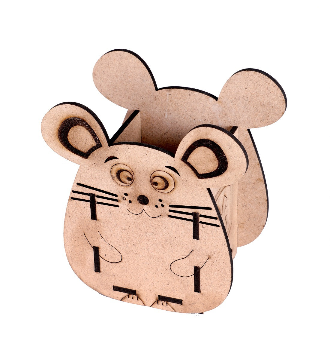 Wooden Mouse Shape Pen Stand
