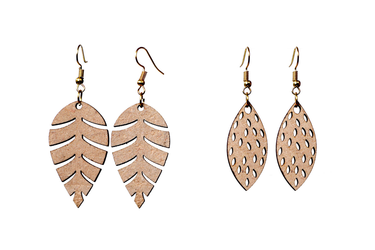 Wooden Floral Earrings with Jewelry Organizer Box Set of 6 Pairs for Women and Girls