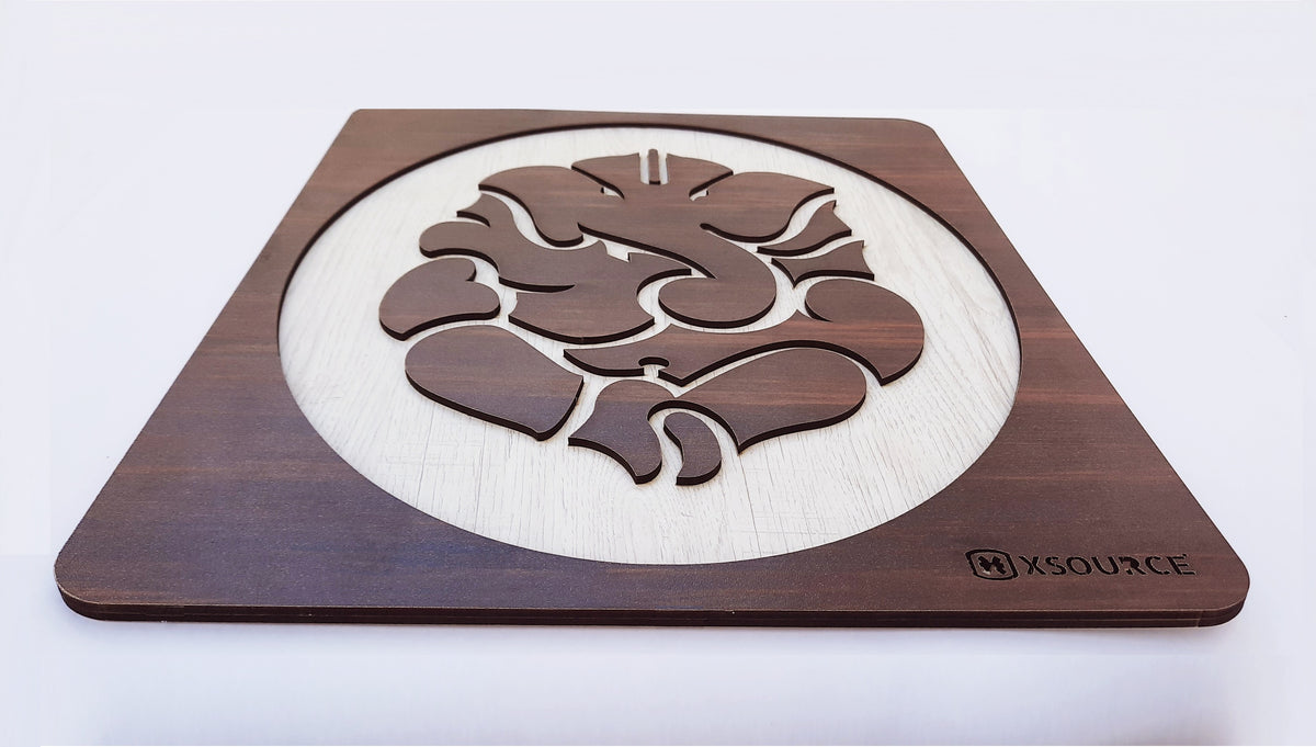 Ganesha 2 Layer Wooden Photo Frame for Home and Office