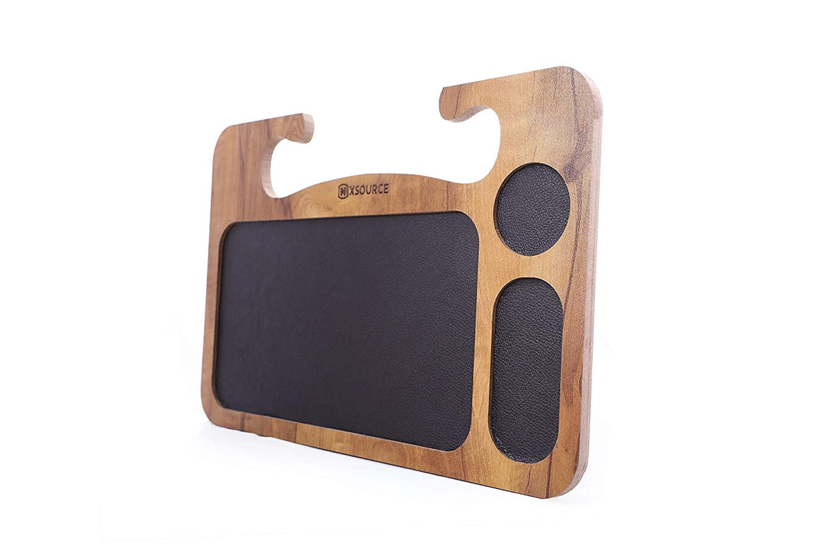 Wooden Multifunctional Car Desk-Laptop, Food, Steering Wheel, Tray, Drink Holder