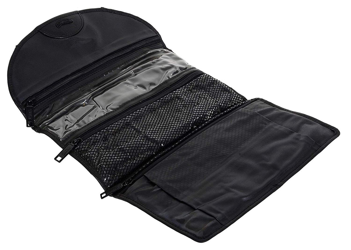 Men's Black Leather Toiletry Bag